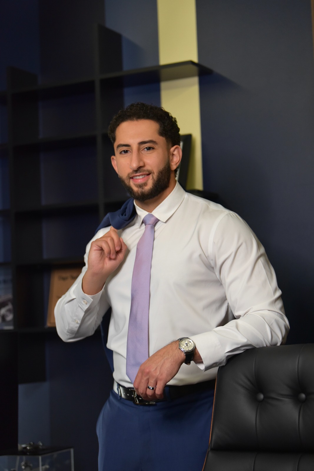 Sharif Maadi, personal injury attorney, in his Orland Park office